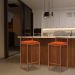 Banqueta Decorativa Jasmine Base Bronze Suede Telha G41 - Gran Belo