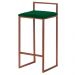 Banqueta Decorativa Jasmine Base Bronze Suede Verde G41 - Gran Belo