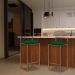 Banqueta Decorativa Jasmine Base Bronze Suede Verde G41 - Gran Belo