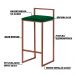 Banqueta Decorativa Jasmine Base Bronze Suede Verde G41 - Gran Belo