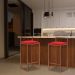 Banqueta Decorativa Jasmine Base Bronze Suede Vermelho G41 - Gran Belo