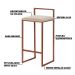 Banqueta Decorativa Jasmine Base Bronze Veludo Bege G41 - Gran Belo