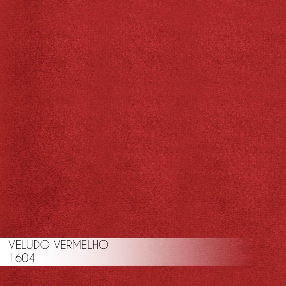Banqueta Decorativa Jasmine Base Bronze Veludo Vermelho G41 - Gran Belo