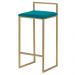 Banqueta Decorativa Jasmine Base Gold Suede Azul Claro G41 - Gran Belo