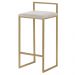 Banqueta Decorativa Jasmine Base Gold Suede Bege G41 - Gran Belo