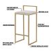 Banqueta Decorativa Jasmine Base Gold Suede Bege G41 - Gran Belo