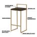 Banqueta Decorativa Jasmine Base Gold Suede Marrom G41 - Gran Belo