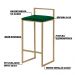 Banqueta Decorativa Jasmine Base Gold Suede Verde G41 - Gran Belo