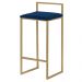 Banqueta Decorativa Jasmine Base Gold Veludo Azul G41 - Gran Belo