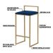 Banqueta Decorativa Jasmine Base Gold Veludo Azul G41 - Gran Belo