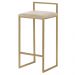 Banqueta Decorativa Jasmine Base Gold Veludo Bege G41 - Gran Belo