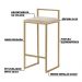 Banqueta Decorativa Jasmine Base Gold Veludo Bege G41 - Gran Belo