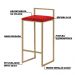 Banqueta Decorativa Jasmine Base Gold Veludo Vermelho G41 - Gran Belo
