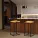 Banqueta Decorativa Jasmine Base Preto Suede Mostarda G41 - Gran Belo