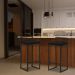 Banqueta Decorativa Jasmine Base Preto Suede Preto G41 - Gran Belo