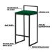 Banqueta Decorativa Jasmine Base Preto Suede Verde G41 - Gran Belo