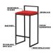 Banqueta Decorativa Jasmine Base Preto Suede Vermelho G41 - Gran Belo
