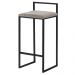Banqueta Decorativa Jasmine Base Preto Veludo Cinza - Gran Belo