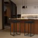 Banqueta Decorativa Jasmine Base Preto Veludo Preto G41 - Gran Belo