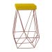Banqueta Decorativa Kathy Base Bronze Suede Amarelo - Gran Belo