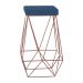 Banqueta Decorativa Kathy Base Bronze Suede Azul Marinho - Gran Belo
