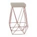 Banqueta Decorativa Kathy Base Bronze Suede Bege G41 - Gran Belo