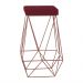 Banqueta Decorativa Kathy Base Bronze Suede Bordô G41 - Gran Belo