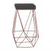 Banqueta Decorativa Kathy Base Bronze Suede Cinza G41 - Gran Belo