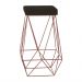 Banqueta Decorativa Kathy Base Bronze Suede Marrom G41 - Gran Belo