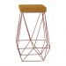 Banqueta Decorativa Kathy Base Bronze Suede Mostarda G41 - Gran Belo
