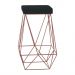 Banqueta Decorativa Kathy Base Bronze Suede Preto G41 - Gran Belo