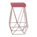 Banqueta Decorativa Kathy Base Bronze Suede Rosa G41 - Gran Belo