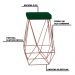 Banqueta Decorativa Kathy Base Bronze Suede Verde G41 - Gran Belo