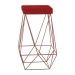 Banqueta Decorativa Kathy Base Bronze Suede Vermelho G41 - Gran Belo