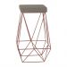 Banqueta Decorativa Kathy Base Bronze Veludo Cinza G41 - Gran Belo