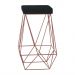 Banqueta Decorativa Kathy Base Bronze Veludo Preto G41 - Gran Belo
