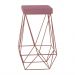 Banqueta Decorativa Kathy Base Bronze Veludo Rosê G41 - Gran Belo