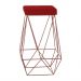 Banqueta Decorativa Kathy Base Bronze Veludo Vermelho - Gran Belo
