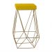 Banqueta Decorativa Kathy Base Gold Suede Amarelo G41 - Gran Belo
