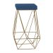 Banqueta Decorativa Kathy Base Gold Suede Azul Marinho G41 - Gran Belo