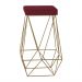 Banqueta Decorativa Kathy Base Gold Suede Bordô G41 - Gran Belo