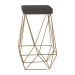 Banqueta Decorativa Kathy Base Gold Suede Cinza G41 - Gran Belo