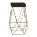 Banqueta Decorativa Kathy Base Gold Suede Marrom G41 - Gran Belo
