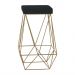 Banqueta Decorativa Kathy Base Gold Suede Preto G41 - Gran Belo
