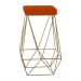 Banqueta Decorativa Kathy Base Gold Suede Telha G41 - Gran Belo