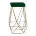 Banqueta Decorativa Kathy Base Gold Suede Verde G41 - Gran Belo