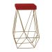 Banqueta Decorativa Kathy Base Gold Suede Vermelho G41 - Gran Belo