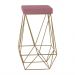 Banqueta Decorativa Kathy Base Gold Veludo Rosê G41 - Gran Belo
