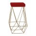 Banqueta Decorativa Kathy Base Gold Veludo Vermelho G41 - Gran Belo