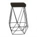 Banqueta Decorativa Kathy Base Preta Suede Marrom G41 - Gran Belo